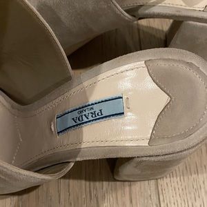 Prada Open Toe Block Heel